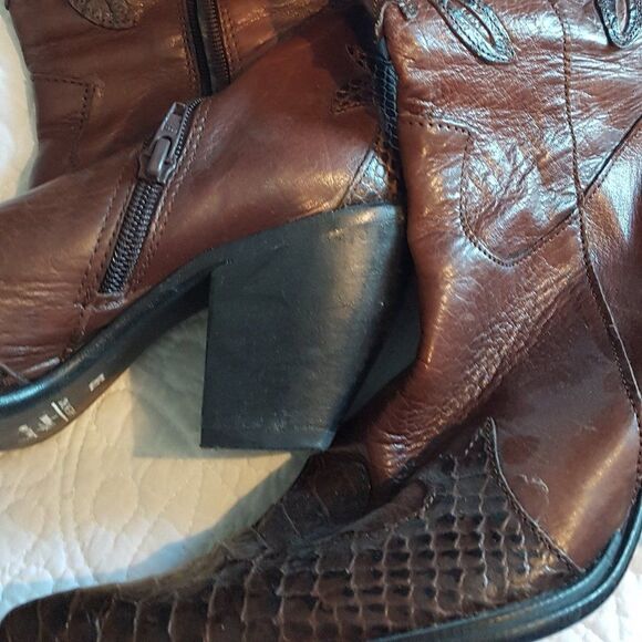 🦋Lavorazione Artigiana🦋 HANDMADE in  Italy Womens Leather Boots Size 38 - Picture 7 of 15